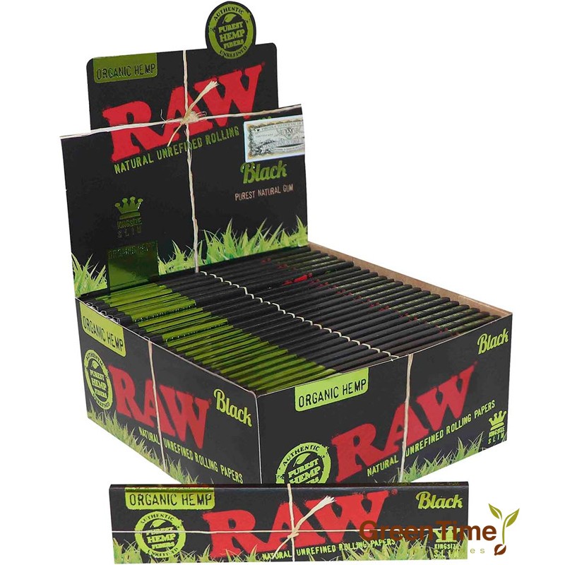 Papel Raw Black Organic KS Slim 50U | Green Time
