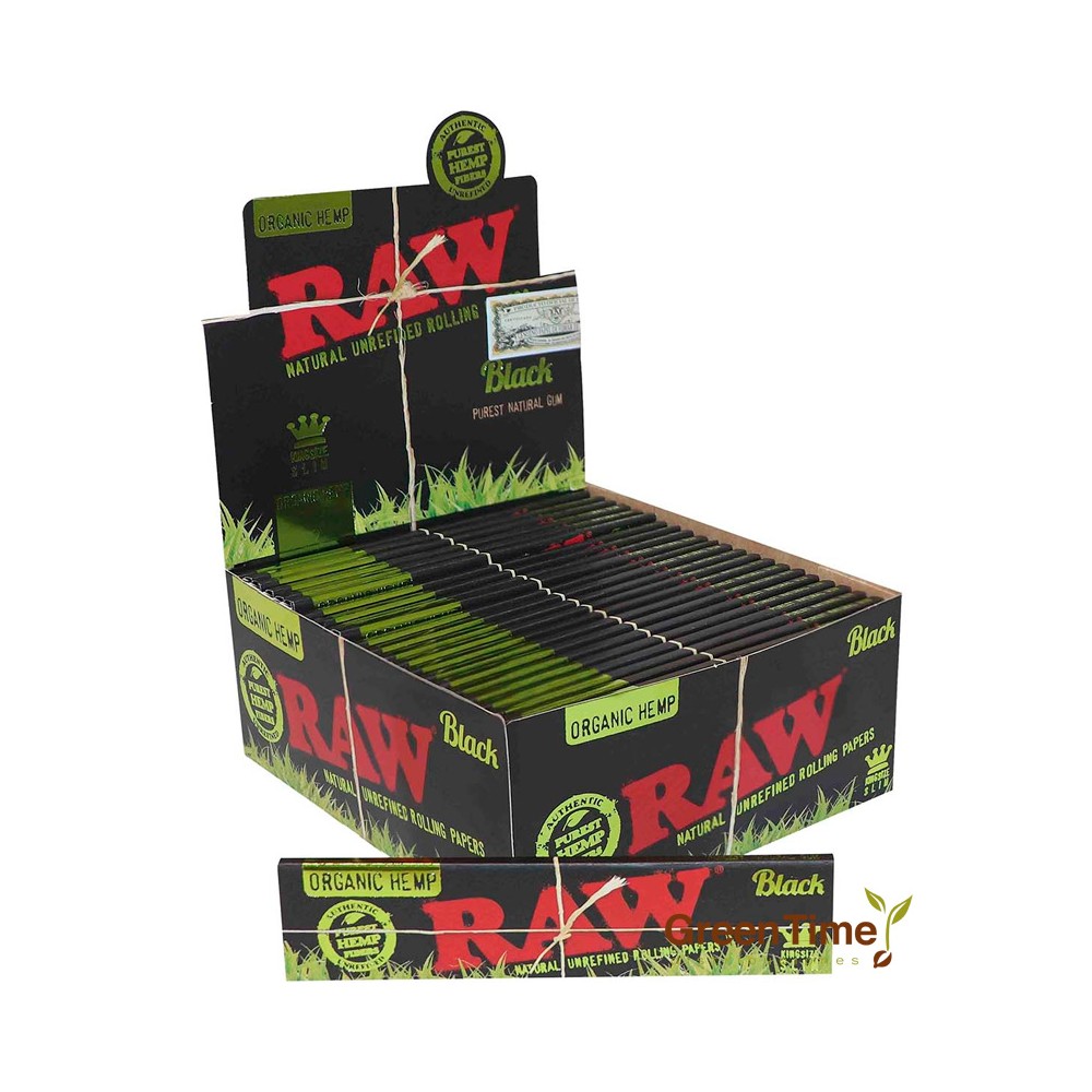 Papel Raw Black Organic KS Slim 50U | Green Time
