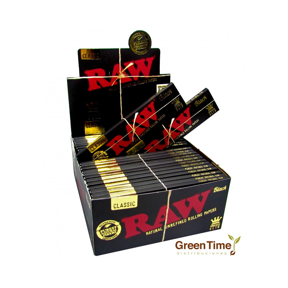 Papel Raw Black KS Slim 50U | Green Time